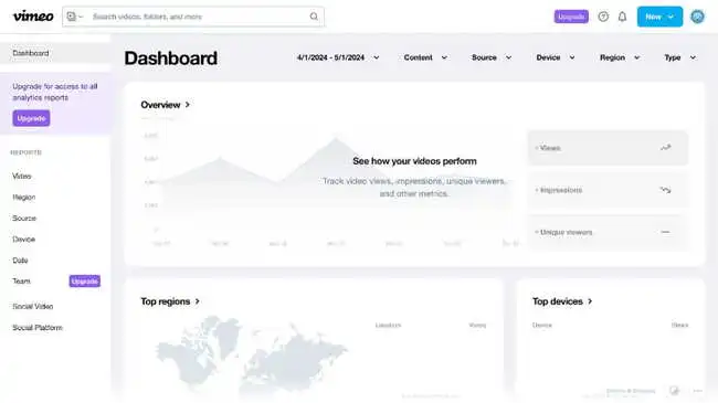 Vimeo Dashboard