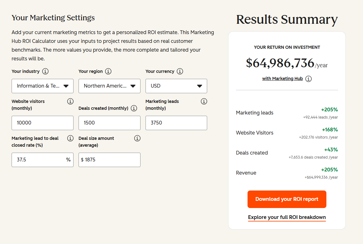 ROI Calculator Preview
